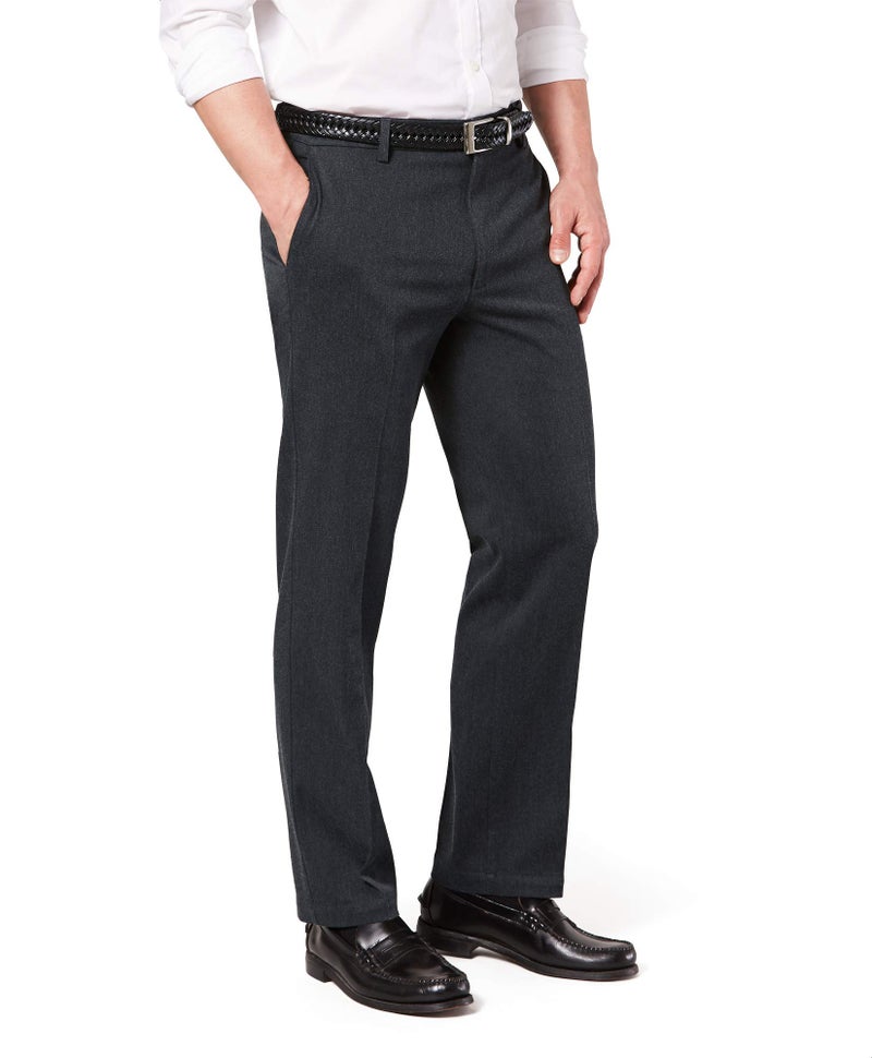 DockersÂ® Men's Classic Fit Signature Khaki Lux Cotton Stretch Pants (Regular and Big & Tall), Charcoal Heather, 34W x 30L - Image 2